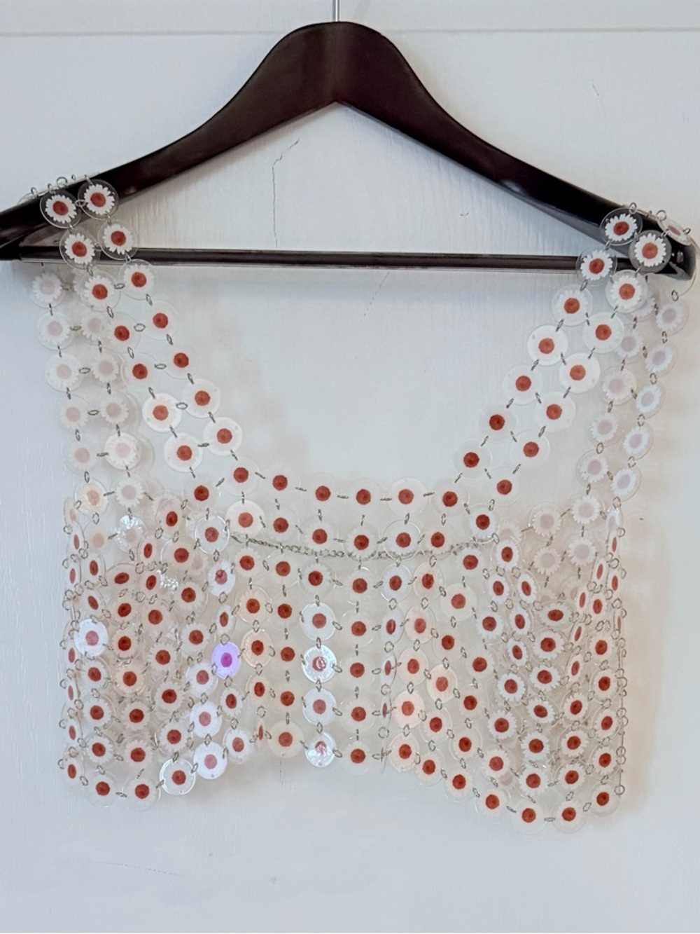 Sheer Daisy Sequin Crop Camisole